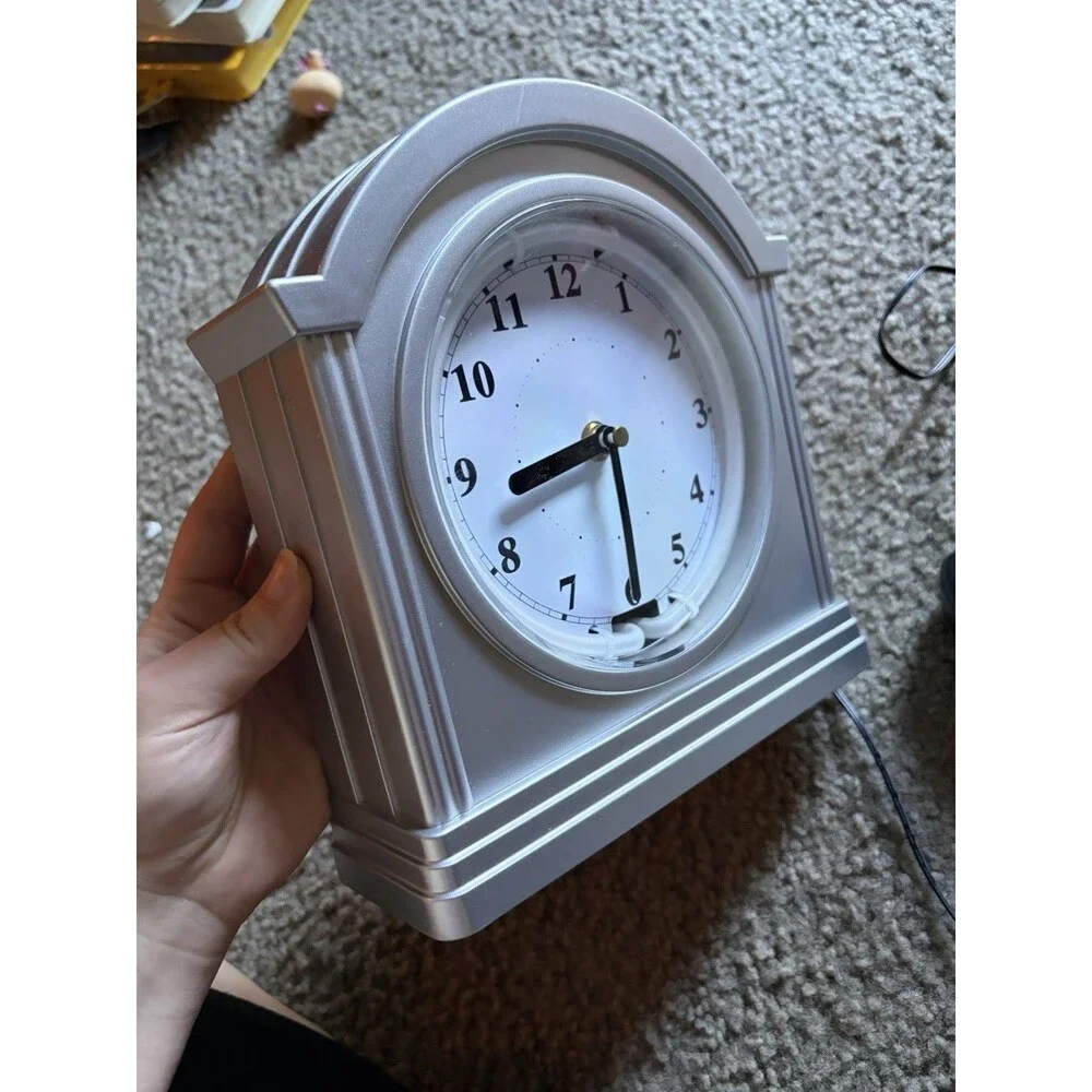 Retro Neon Tube Analog Clock Wall Mount Or Mantel Display Blue & Pink